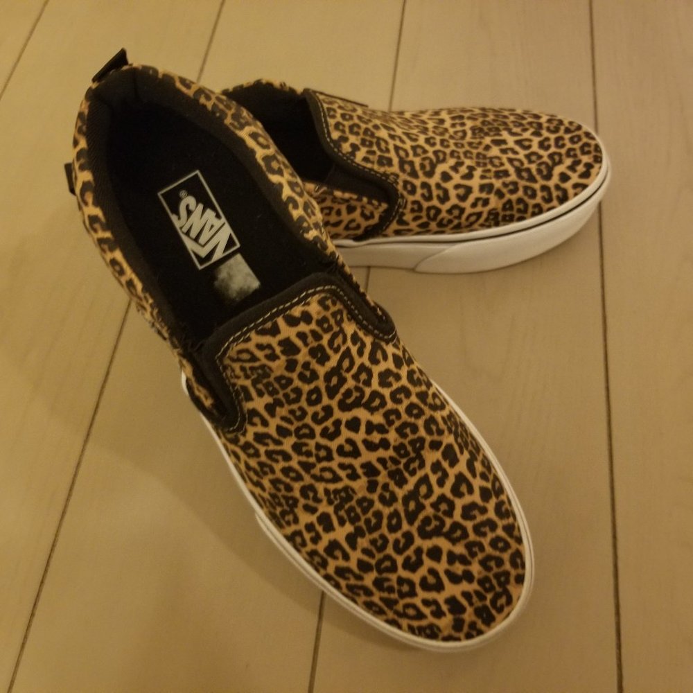VANS Leopard Cheetah Print Slip-On Sneakers Shoes Womens - Size 6 - Picture 4 of 7